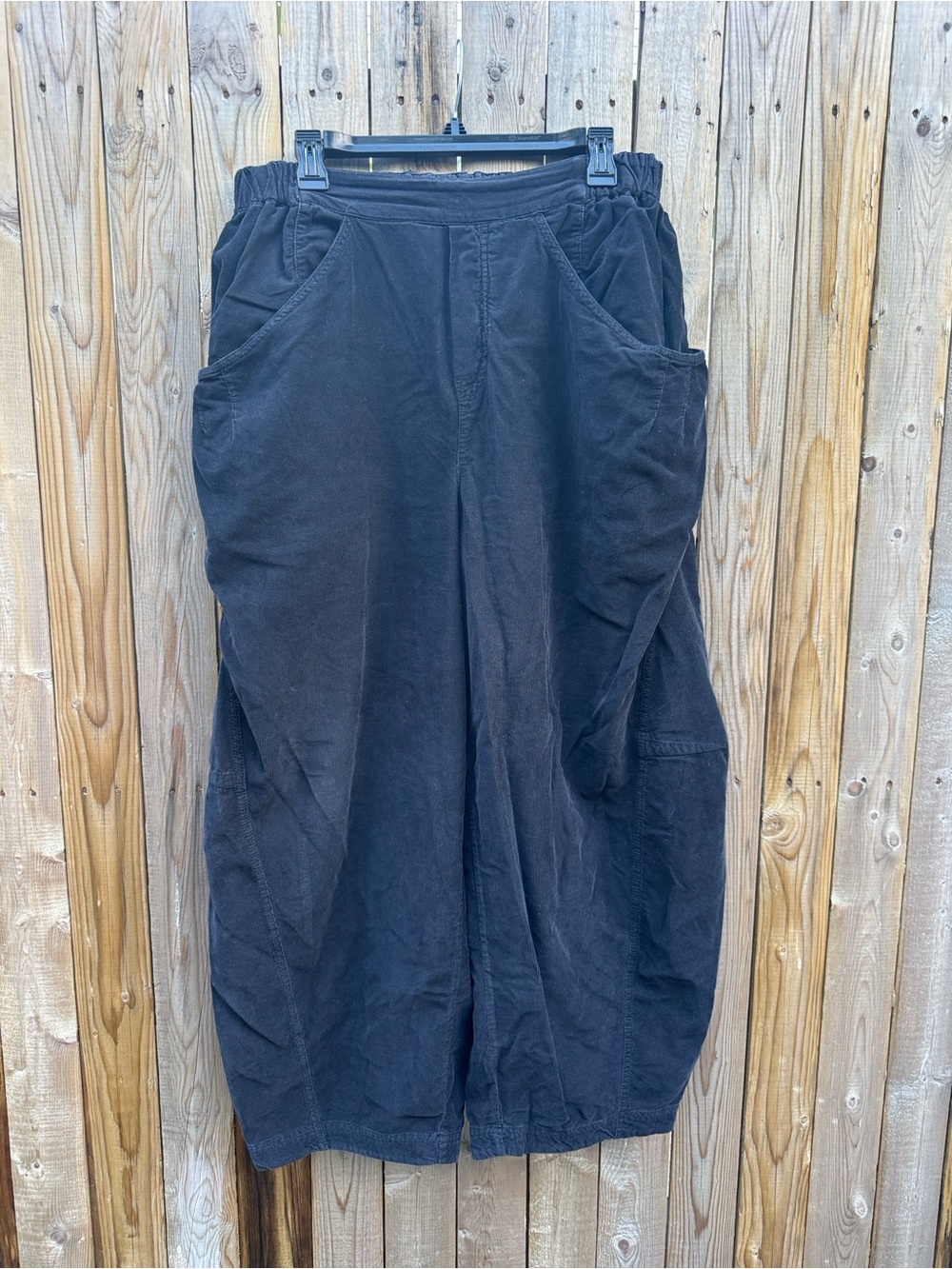 Free People Black lite weight Corduroy Wide-Leg Pants